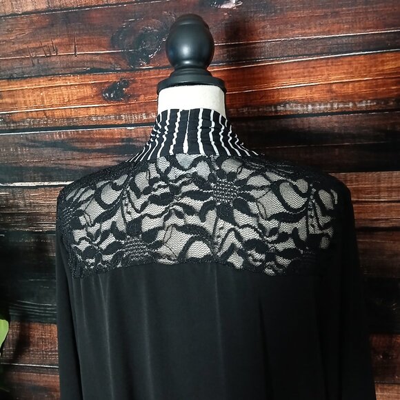 Chico's Cardigan Top Size 3 US XL Petite Open Front Lace Back - Picture 5 of 11